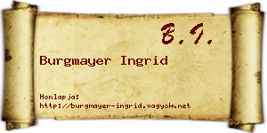 Burgmayer Ingrid névjegykártya